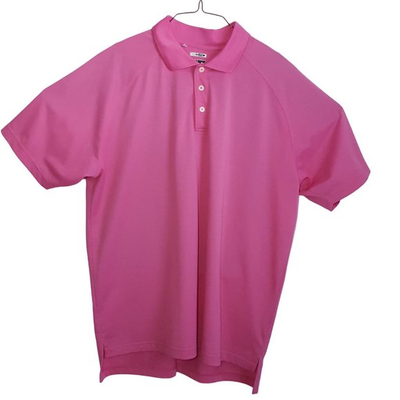 Adidas Men's Climalite Golf Shirt XXL Pink Short Sleeve Collar - Picture 10 of 10